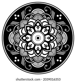 Mandala pattern black and white