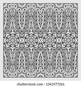 Mandala  pattern in black and white. Abstract background for coloring book, textile or wrapping.