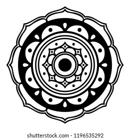 Mandala pattern black and white. Decoration for the New Year. Vector illustration EPS10