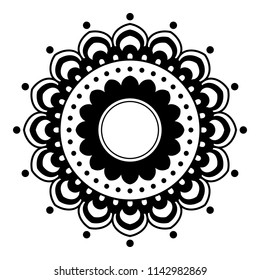 Mandala pattern black and white. Decorative round ornament pattern. Anti-stress therapy patterns, coloring for adults.