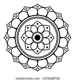 Mandala pattern black and white. Decorative round ornament pattern. Anti-stress therapy patterns, coloring for adults.Vector illustration EPS10

