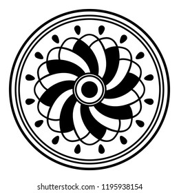 Mandala pattern black and white. Decorative round ornament pattern. New Year's round mandala. Anti-stress therapy patterns. Vector illustration EPS10
