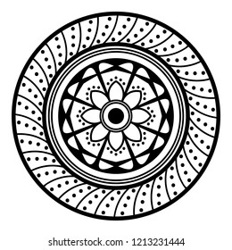 Mandala pattern black and white. Decorative round ornament pattern. Anti-stress therapy patterns, coloring for adults. Vector illustration EPS10
