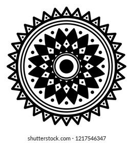 Mandala pattern black and white. Decorative round ornament pattern. New Year's round mandala. Anti-stress therapy patterns. Vector illustration EPS10
