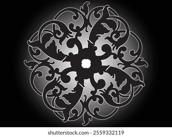 Mandala Muster schwarz-weiß. Dekoratives rundes Ornament Muster. Yoga Logos Vektor, ethnische Mandala Ornament. Vektorgrafik