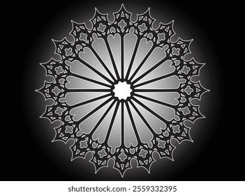 Mandala pattern black and white. Decorative round ornament pattern. Yoga Logos Vector, Ethnic Mandala Ornament. Vector Illustration