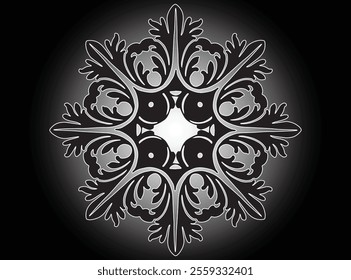 Mandala Muster schwarz-weiß. Dekoratives rundes Ornament Muster. Yoga Logos Vektor, ethnische Mandala Ornament. Vektorgrafik