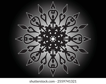 Mandala pattern black and white. Decorative round ornament pattern. Yoga Logos Vector, Ethnic Mandala Ornament. Vector Illustration