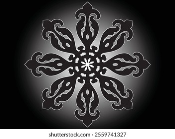 Mandala pattern black and white. Decorative round ornament pattern. Yoga Logos Vector, Ethnic Mandala Ornament. Vector Illustration