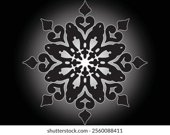 Padrão Mandala preto e branco. Padrão de ornamento redondo decorativo. Yoga Logos Vetor, Ornamento Étnico Mandala. Ilustração de vetor