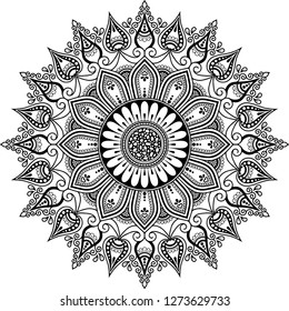 Mandala pattern black and white doodles sketch good mood