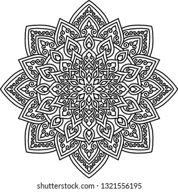 Mandala pattern black and white doodles sketch good mood