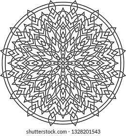 Mandala pattern black and white doodles sketch good mood