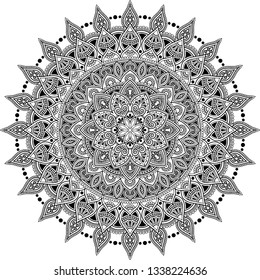 Mandala pattern black and white doodles sketch good mood