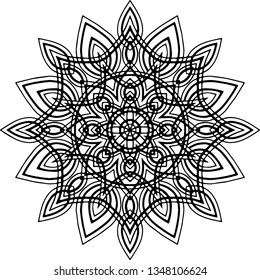 Mandala pattern black and white doodles sketch good mood