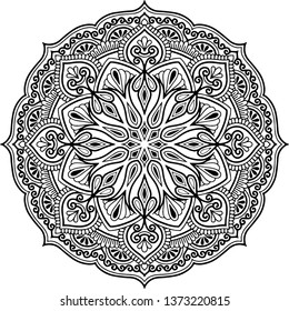 Mandala pattern black and white doodles sketch good mood