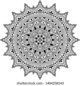 Mandala pattern black and white doodles sketch good mood