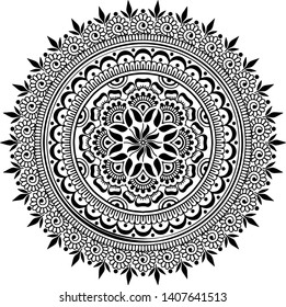 Mandala pattern black and white doodles sketch good mood
