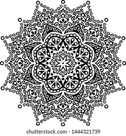 Mandala pattern black and white doodles sketch good mood
