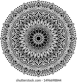 Mandala pattern black and white doodles sketch good mood