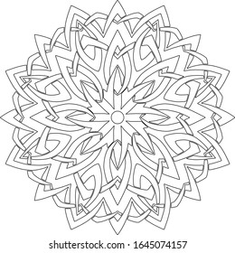 Patrón Mandala Doodle blanco y negro boceto buen humor
