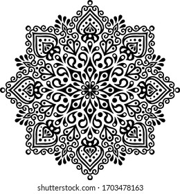 Mandala Muster schwarz-weißer Doodles Skizze gute Laune
