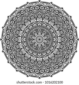 Mandala pattern black and white good mood