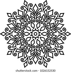 Mandala pattern black and white good mood
