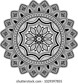 Mandala pattern black and white good mood