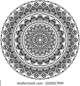 Mandala pattern black and white good mood