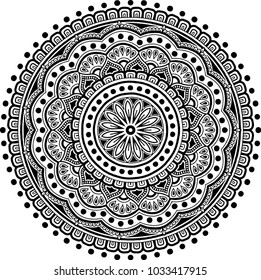 Mandala pattern black and white good mood