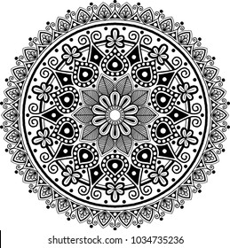 Mandala pattern black and white good mood