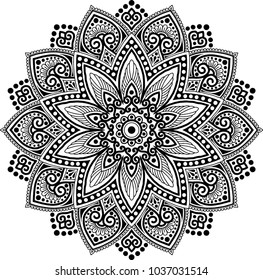 Mandala pattern black and white good mood