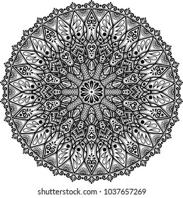 Mandala pattern black and white good mood