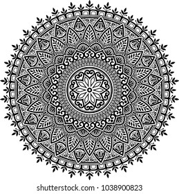 Mandala pattern black and white good mood