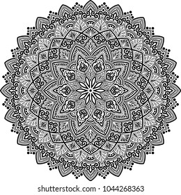 Mandala pattern black and white good mood