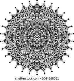 Mandala pattern black and white good mood