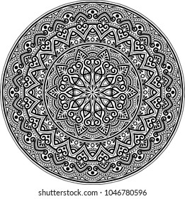 Mandala pattern black and white good mood