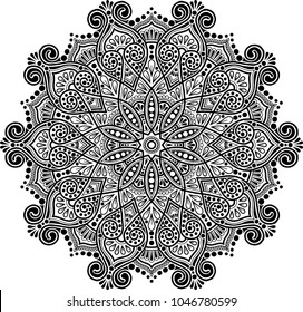 Mandala pattern black and white good mood