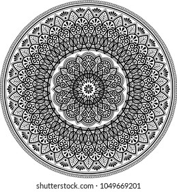 Mandala pattern black and white good mood