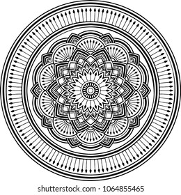 Mandala pattern black and white good mood