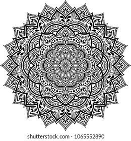 Mandala pattern black and white good mood