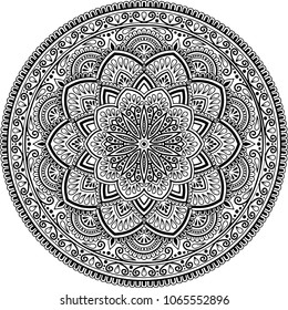 Mandala pattern black and white good mood