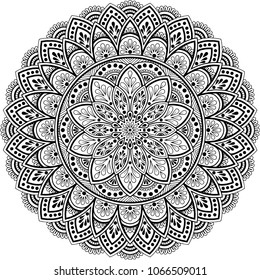 Mandala pattern black and white good mood