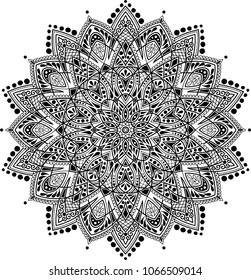 Mandala pattern black and white good mood