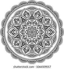Mandala pattern black and white good mood