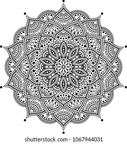 Mandala pattern black and white good mood
