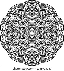 Mandala pattern black and white good mood