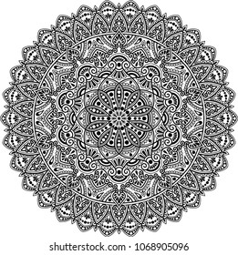 Mandala pattern black and white good mood