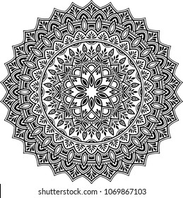 Mandala pattern black and white good mood